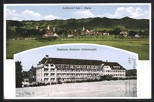 Künstler-AK Eugen Felle: Isny, Städtische Heilstätte Wilhelmsstift