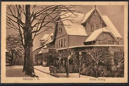 AK Schierke i. H., Strassenpartie mit Hotel König