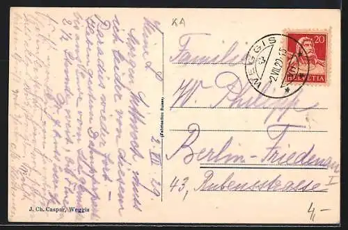 AK Weggis, Teilansicht mit Kirche