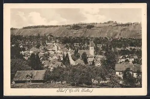 AK Thal /St. Gallen, Strassenpartie mit Kirche