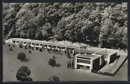 AK Neuchâtel, Môtel de Bevaix au Cheval d`Eau, Vue d`avion