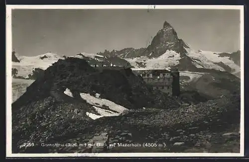 AK Gornergrat, Teilansicht mit Blick auf das Matterhorn