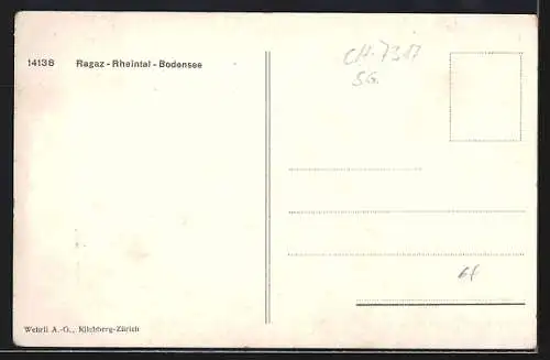 AK Ragaz, Panorama mit Blick auf Ragaz und Umland