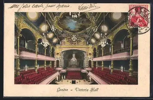 AK Genève, Victoria Hall, Innenansicht