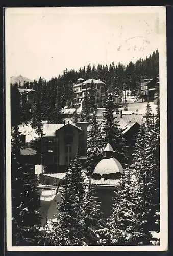 AK Arosa, Ortspartie im Schnee