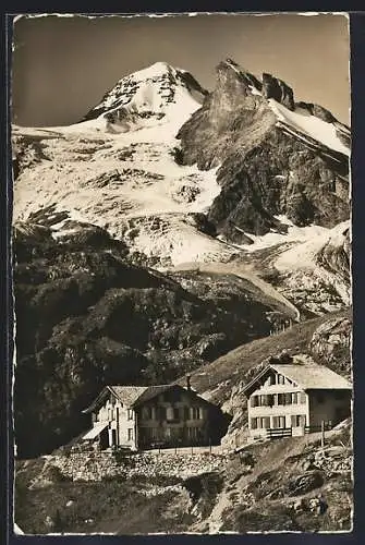 AK Lauterbrunnen, Berghotel Obersteinberg im Tal mit Tschingelhorn
