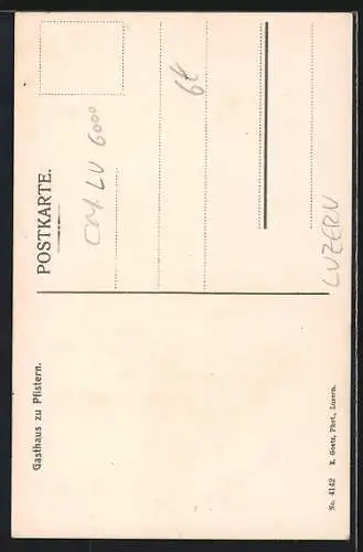 AK Luzern, Wandmalerei am Gasthaus zu Pfistern