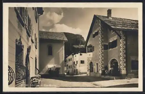 AK Sils-Maria, Strasse in der Ortschaft
