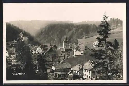 AK Valangin, Teilansicht der Ortschaft