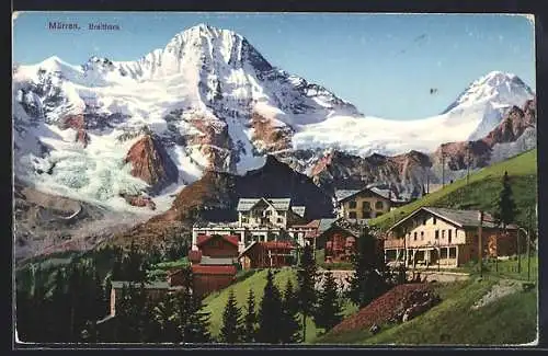 AK Mürren, Ortsansicht mit Breithorn