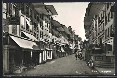 AK Thun, Hauptgasse mit vielen Geschäften