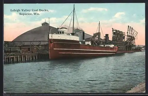 AK Superior, WI, Lehigh Valley Coal Docks, Great Lakes freighter