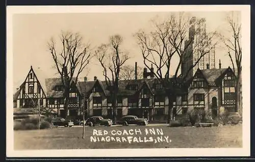 AK Niagara Falls, NY, Red Coach Inn and skyscraper