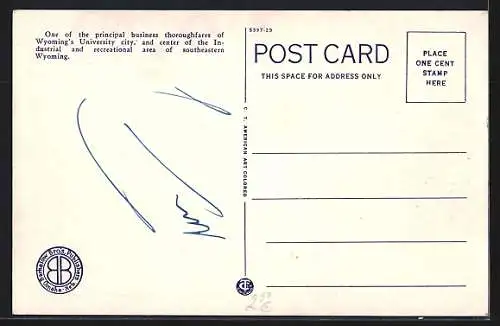 AK Laramie, WY, Second Street with grocery and market