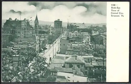 AK Scranton, PA, Bird`s eye view of Central City