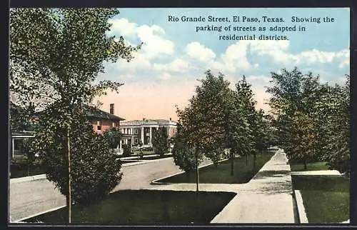 AK El Paso, TX, Rio Grande Street, showing the parking of streets as adapted in residential districts