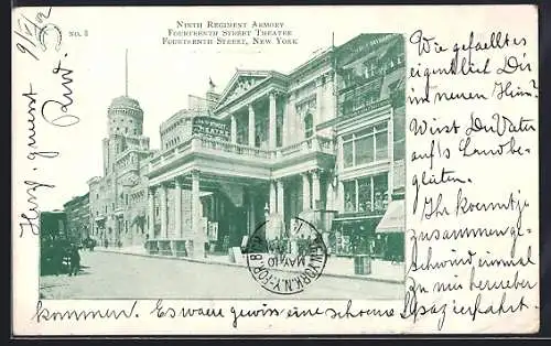 AK New York, NY, Ninth Regiment Armory, Fourteenth Street Theatre