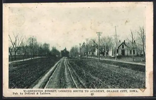 AK Orange City, IA, Washington Street, looking South to Academy