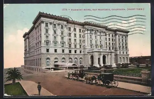 AK San Francisco, CA, Fairmount Hotel, front view