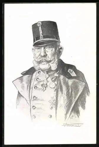 AK Kaiser Franz Josef I. von Österreich, Portrait in Uniform