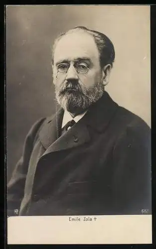 AK Schriftsteller Emile Zola mit Brille