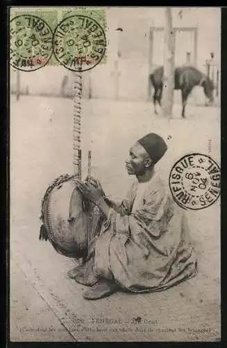 AK Senegal, Un Griot, afrikanischer Musiker