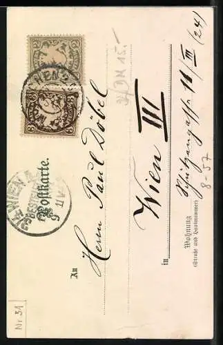 Lithographie München, Münchner Kindl mit grossem Bierkrug