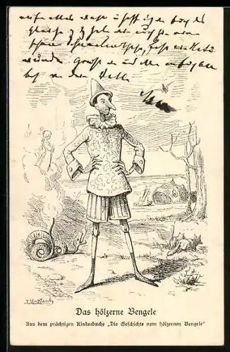 Künstler-AK Das hölzerne Bengele, aus dem Kinderbuch Die Geschichte vom hölzernen Bengele