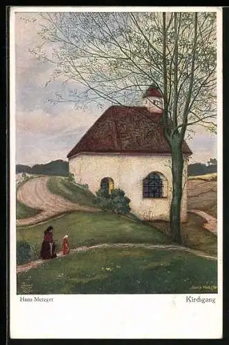 Künstler-AK Wohlgemuth & Lissner, Primus-Postkarte No. 5133, Kirchgang