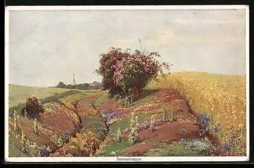 Künstler-AK Wohlgemuth & Lissner, Primus-Postkarte No. 1095: Das deutsche Land, sommerliche Landschaft