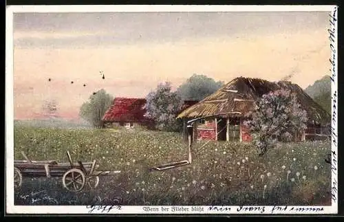 Künstler-AK Wohlgemuth & Lissner, Primus-Postkarte No. 919, C. Lindenberg: Wenn der Flieder blüht