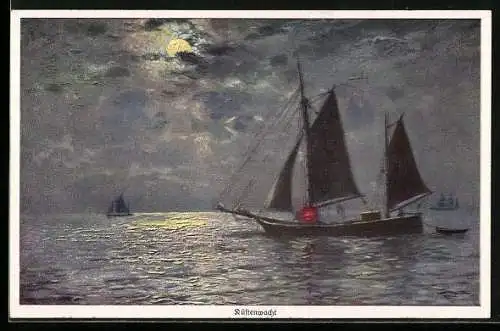 Künstler-AK Wohlgemuth & Lissner, Primus-Postkarte No. 1151: Küstenwacht, Feuerschiff