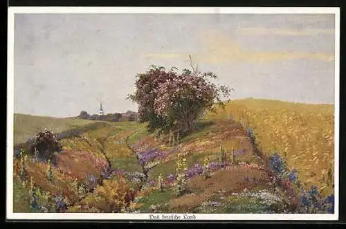 Künstler-AK Wohlgemuth & Lissner, Primus-Postkarte No. 1095: Das deutsche Land, sommerliche Landschaft