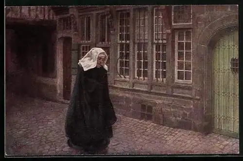 Künstler-AK Wohlgemuth & Lissner, Primus-Postkarte No. 3078: Die fromme Schwester