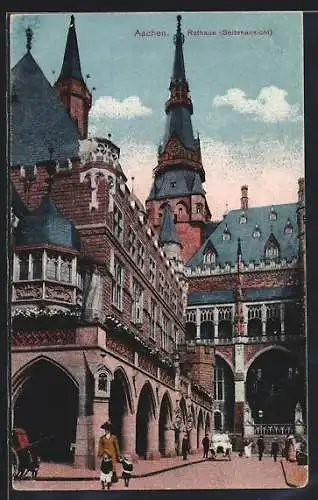 AK Aachen, Rathaus Seitenansicht