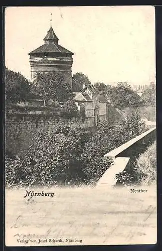 AK Nürnberg, Neutor mit Bäumen