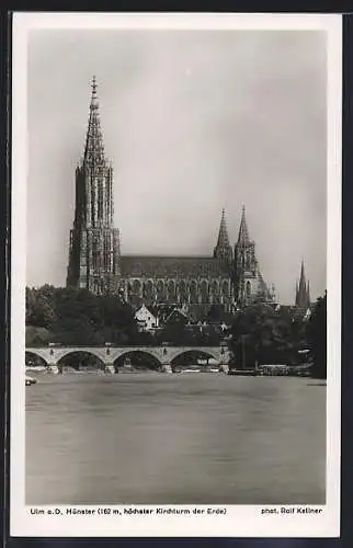 AK Ulm a. D., Münster mit Brücke