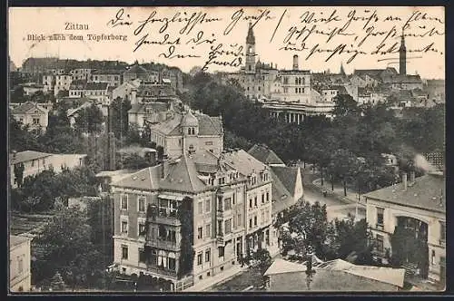 AK Zittau, Blick nach dem Töperberg