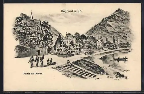 AK Boppard a. Rh., Partie am Kreuz