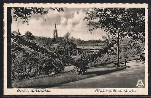AK Berlin-Lichterfelde, Blick zur Pauluskirche