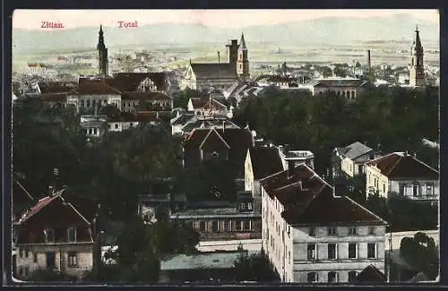 AK Zittau, Totalansicht der Ortschaft