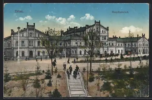 AK Zittau, Partie am Hauptbahnhof