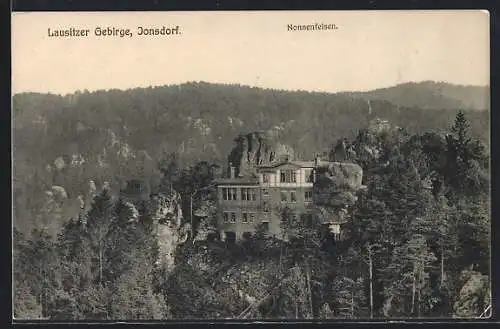 AK Jonsdorf, Gasthof Nonnenfelsen im Lausitzer Gebirge, Inh. Max Arnold
