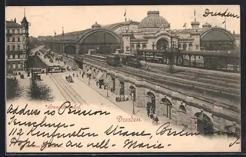 AK Dresden, Blick auf den Hauptbahnhof