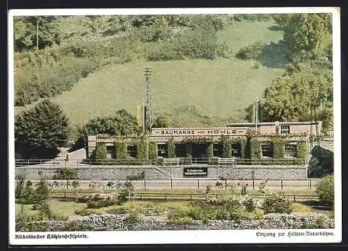 AK Rübeland i. Harz, Rübeländer Höhenfestspiele, Eingang zur Höhlen-Naturbühne