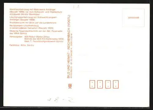 AK Görlitz-Weinhübel, Kleinlöschfahrzeug und Mehrzweck-Anhänger vor dem Schlauch- und Atemschutzstützpunkt