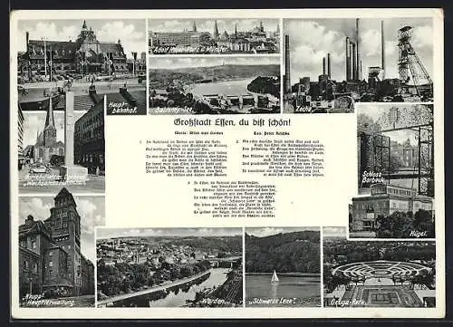 AK Essen, Krupp-Hauptverwaltung, Zeche, Hauptbahnhof