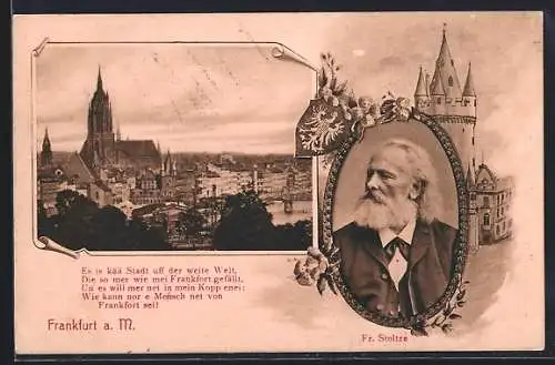 AK Alt-Frankfurt, Teilansicht mit Kirche, Fr. Stoltze