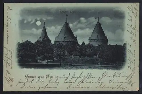 Mondschein-AK Goslar, Breites Tor