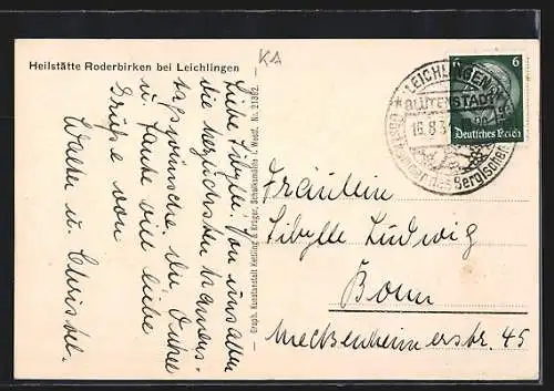 AK Leichlingen, Heilstätte Roderbirken, Innenansicht